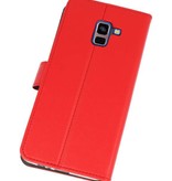 Etuis portefeuille pour Galaxy A8 Plus 2018 Rouge
