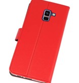 Wallet Cases Hülle für Galaxy A8 Plus 2018 Rot