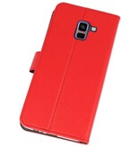 Wallet Cases Hülle für Galaxy A8 Plus 2018 Rot