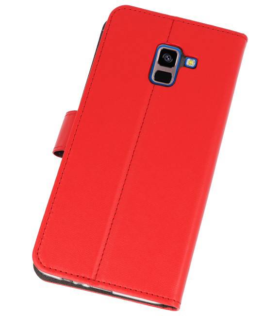Wallet Cases Hoesje voor Galaxy A8 Plus 2018 Rood