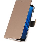 Funda con estuche Wallet para Galaxy A8 Plus 2018 Gold