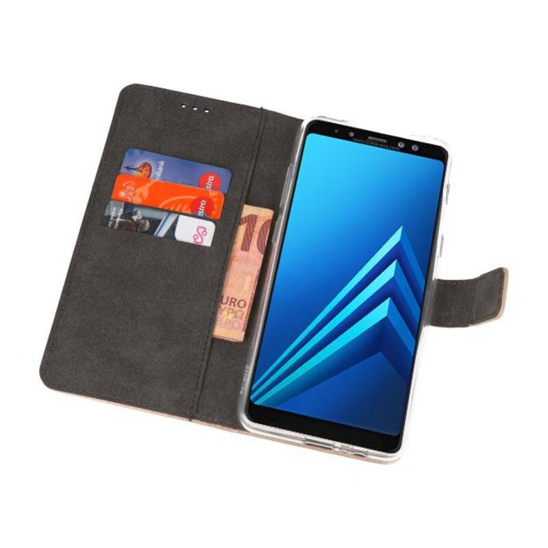 Etuis portefeuille pour Galaxy A8 Plus 2018 Gold