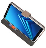 Wallet Cases Hoesje voor Galaxy A8 Plus 2018 Goud
