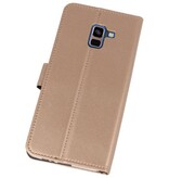 Wallet Cases Hülle für Galaxy A8 Plus 2018 Gold