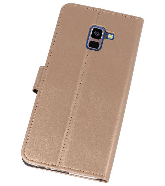 Wallet Cases Hülle für Galaxy A8 Plus 2018 Gold