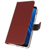 Etuis portefeuille pour Galaxy A8 Plus 2018 Brown