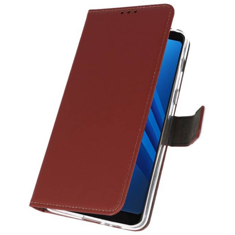 Etuis portefeuille pour Galaxy A8 Plus 2018 Brown