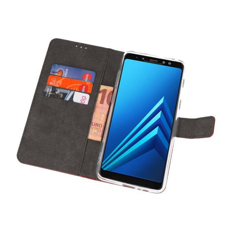 Wallet Cases Hülle für Galaxy A8 Plus 2018 Braun