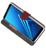 Wallet Cases Hülle für Galaxy A8 Plus 2018 Braun