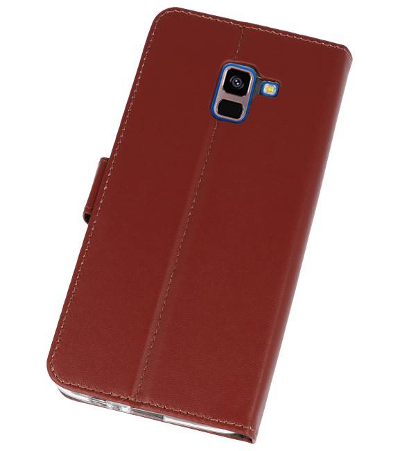 Wallet Cases Hülle für Galaxy A8 Plus 2018 Braun