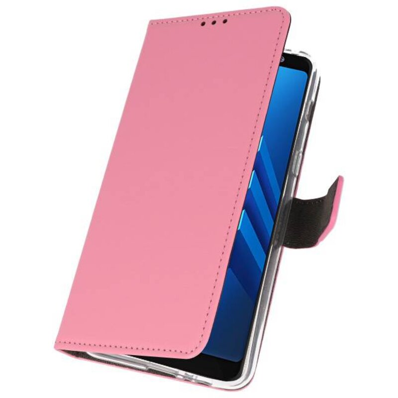 Étuis portefeuille pour Galaxy A8 Plus 2018 Rose