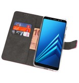 Wallet Cases Hoesje voor Galaxy A8 Plus 2018 Roze