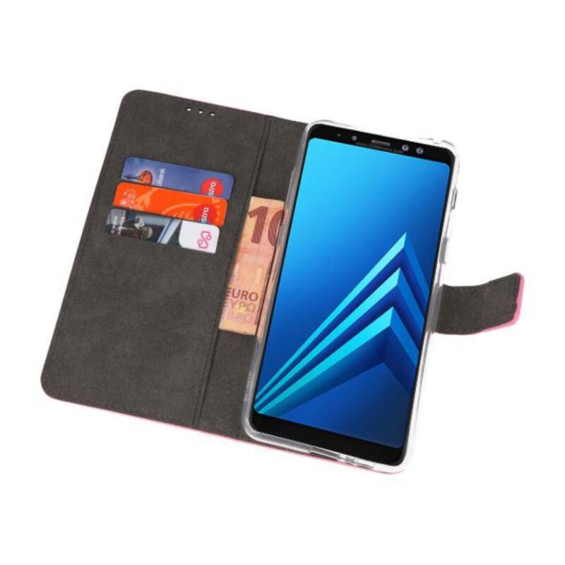 Étuis portefeuille pour Galaxy A8 Plus 2018 Rose