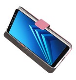 Étuis portefeuille pour Galaxy A8 Plus 2018 Rose
