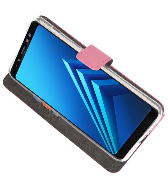 Étuis portefeuille pour Galaxy A8 Plus 2018 Rose