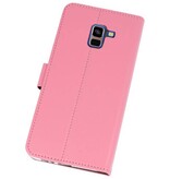Étuis portefeuille pour Galaxy A8 Plus 2018 Rose