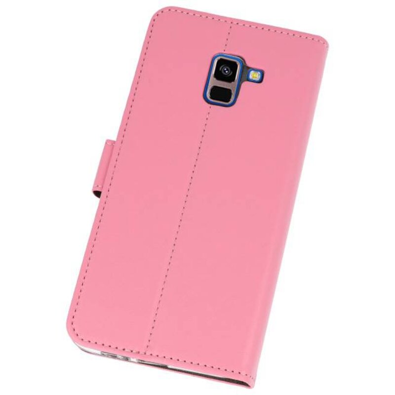 Étuis portefeuille pour Galaxy A8 Plus 2018 Rose