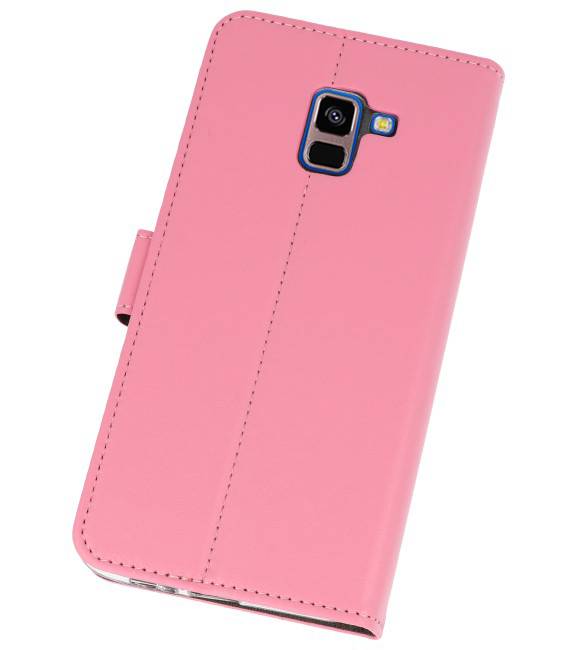 Wallet Cases Hoesje voor Galaxy A8 Plus 2018 Roze