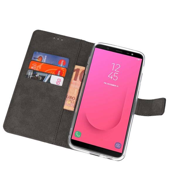 Étui portefeuille pour Galaxy J8 Black