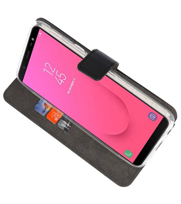 Wallet Cases Tasche für Galaxy J8 Schwarz