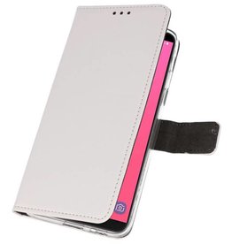 Wallet Cases Hoesje voor Galaxy J8 Wit