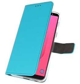 Wallet Cases Hoesje voor Galaxy J8 Blauw