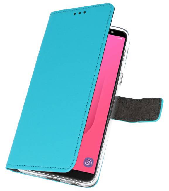 Wallet Cases Tasche für Galaxy J8 Blau