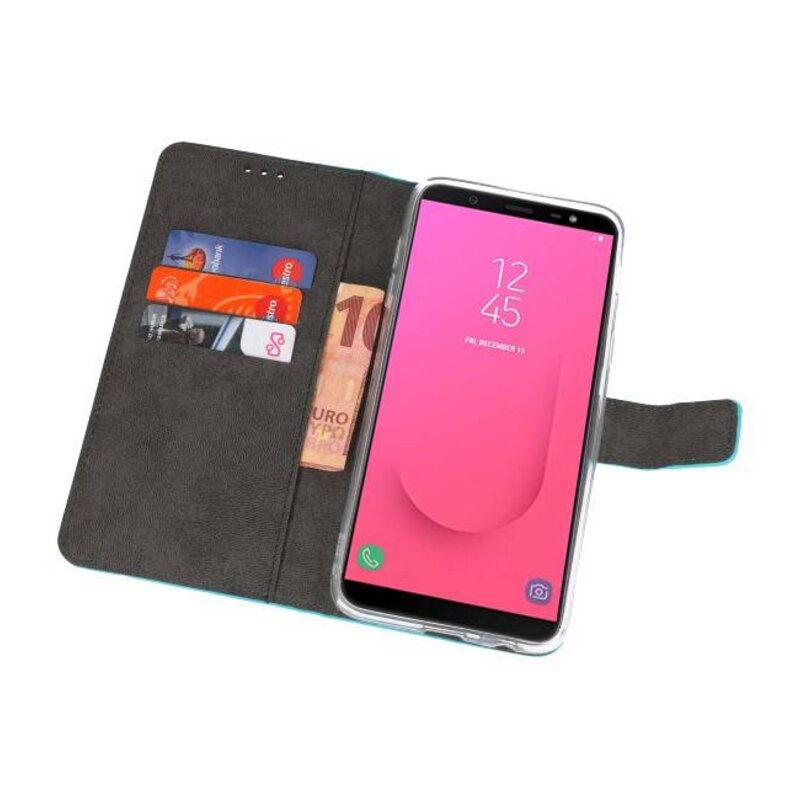 Wallet Cases Case for Galaxy J8 Blue
