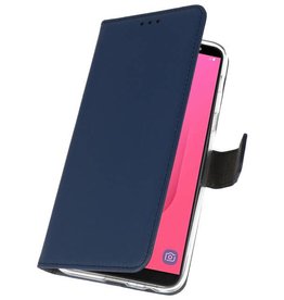 Wallet Cases Tasche für Galaxy J8 Navy