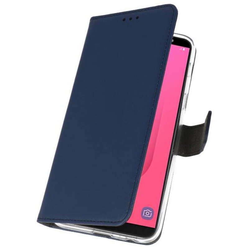 Wallet Cases Tasche für Galaxy J8 Navy