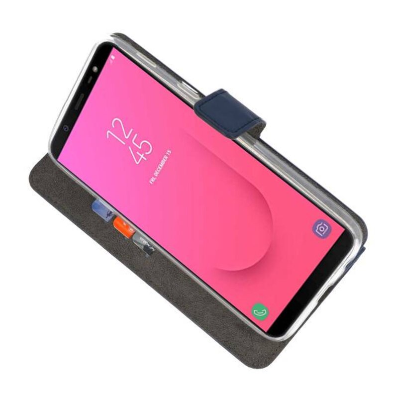 Wallet Cases Case for Galaxy J8 Navy