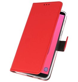 Custodia a Portafoglio per Galaxy J8 Rosso