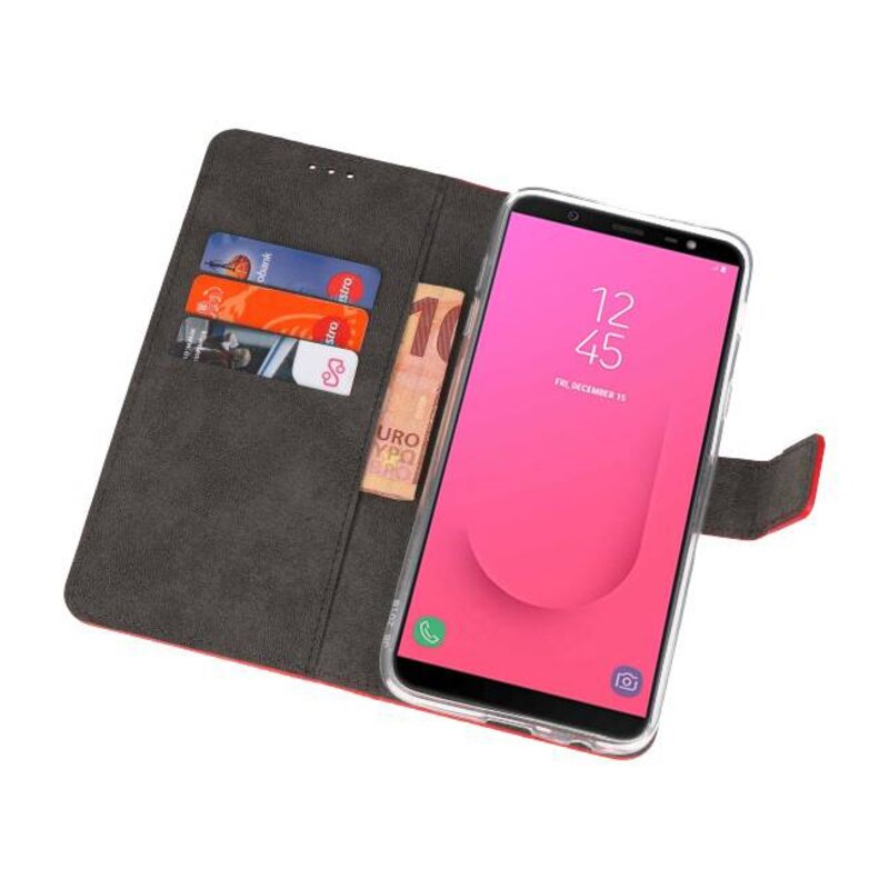 Wallet Cases Case for Galaxy J8 Red