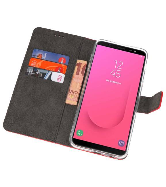 Funda con monedero para Galaxy J8 Red