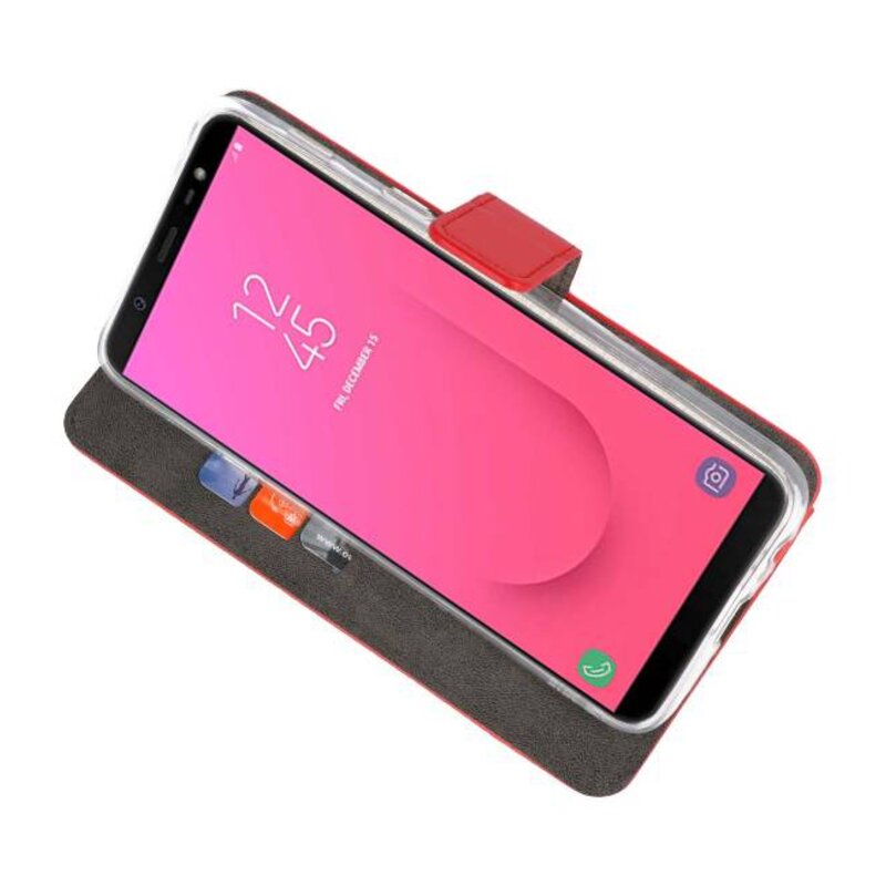 Custodia a Portafoglio per Galaxy J8 Rosso