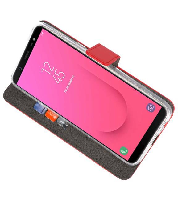 Funda con monedero para Galaxy J8 Red