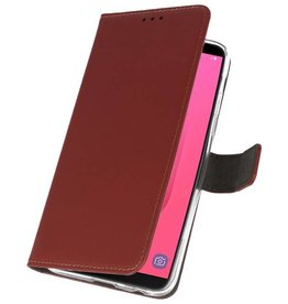 Estuche para estuches Wallet para Galaxy J8 Brown