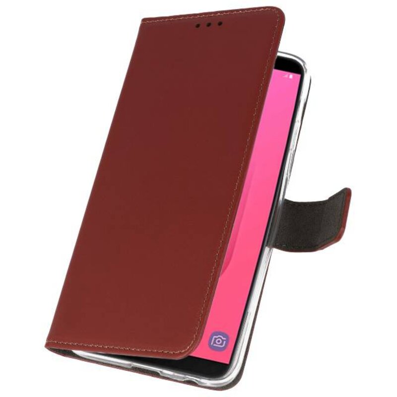 Custodia a Portafoglio per Galaxy J8 Brown
