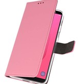 Etuis portefeuille pour Galaxy J8 Pink