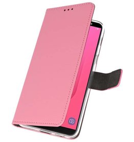 Estuche con monedero para Galaxy J8 rosa