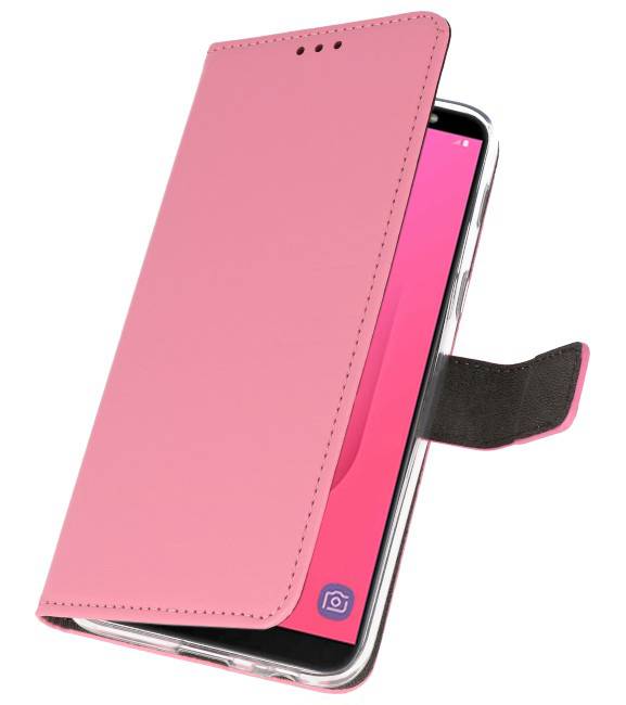 Estuche con monedero para Galaxy J8 rosa