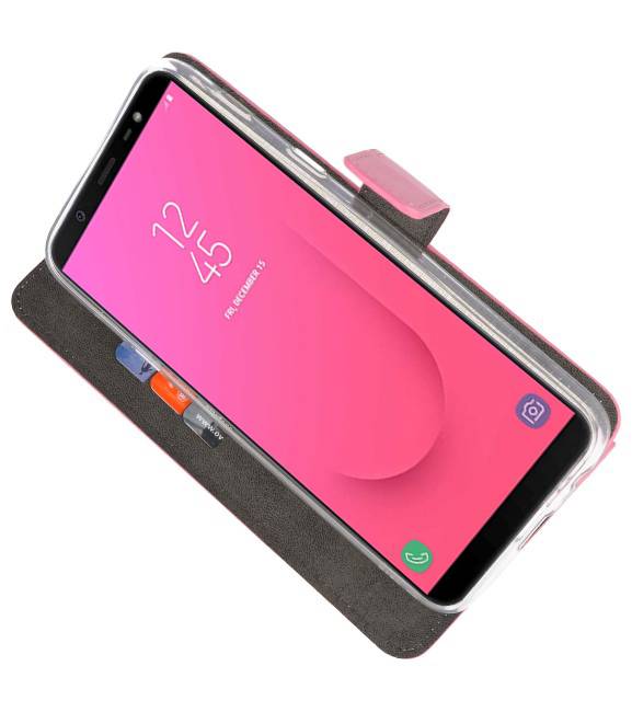 Estuche con monedero para Galaxy J8 rosa