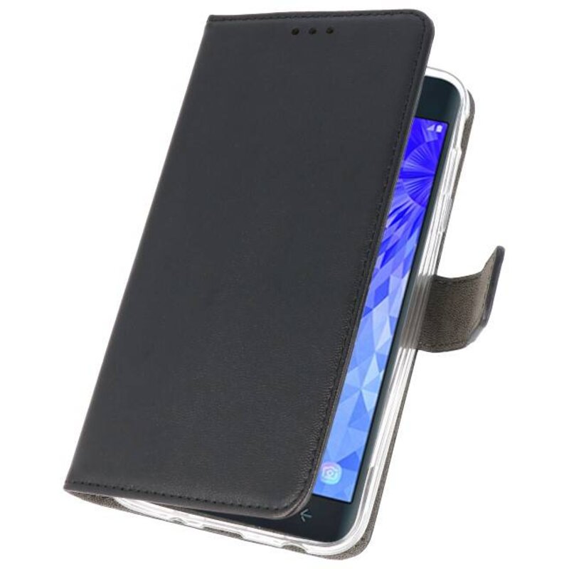 Wallet Cases Tasche für Galaxy J7 2018 Schwarz