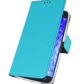 Wallet Cases Hoesje voor Galaxy J7 2018 Blauw