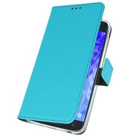 Wallet Cases Hoesje voor Galaxy J7 2018 Blauw