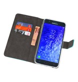 Wallet Cases Hoesje voor Galaxy J7 2018 Blauw
