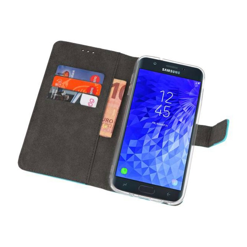 Wallet Cases Hülle für Galaxy J7 2018 Blau