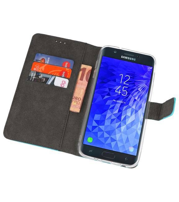 Estuche con monedero para Galaxy J7 2018 Azul