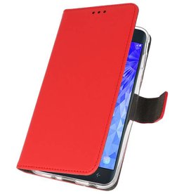 Wallet Cases Hülle für Galaxy J7 2018 Rot