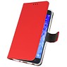 Wallet Cases Hoesje voor Galaxy J7 2018 Rood